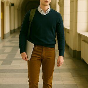 Gap Pants 33/16T Men’s Brown Corduroy Vintage Slim High Rise Business Casual